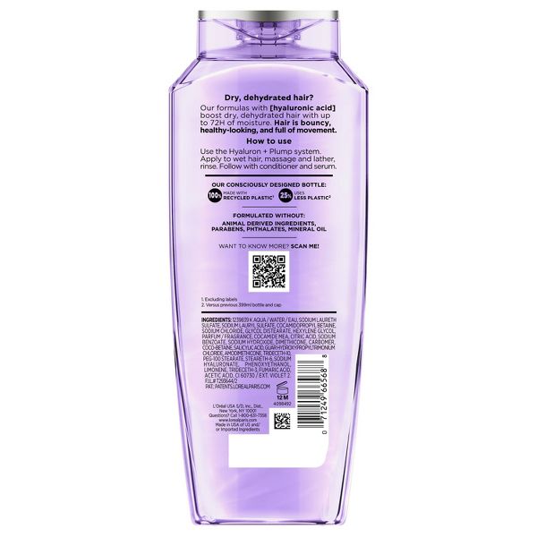 L'Oreal Paris Elvive Hyaluron Hydrating Shampoo Paraben-Free - 13.5 fl oz
