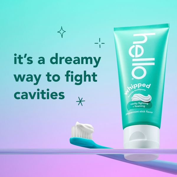 hello Whipped Minty Foam Fluoride Toothpaste - Peppermint Stick - 4oz