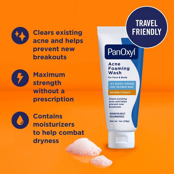 PanOxyl 10% Benzoyl Peroxide Acne Foaming Wash - 1oz