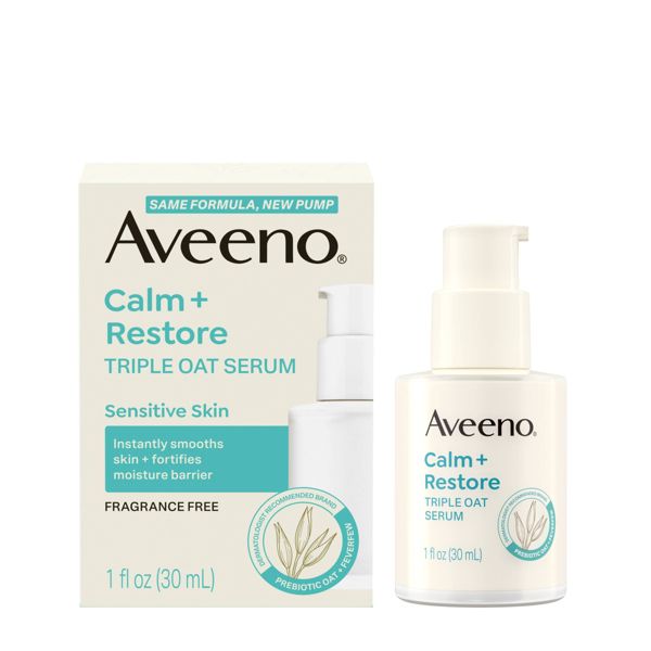 Aveeno Calm + Restore Triple Oat Hydrating Face Serum for Sensitive Skin - Fragrance Free, Alcohol-Free, 1 fl oz