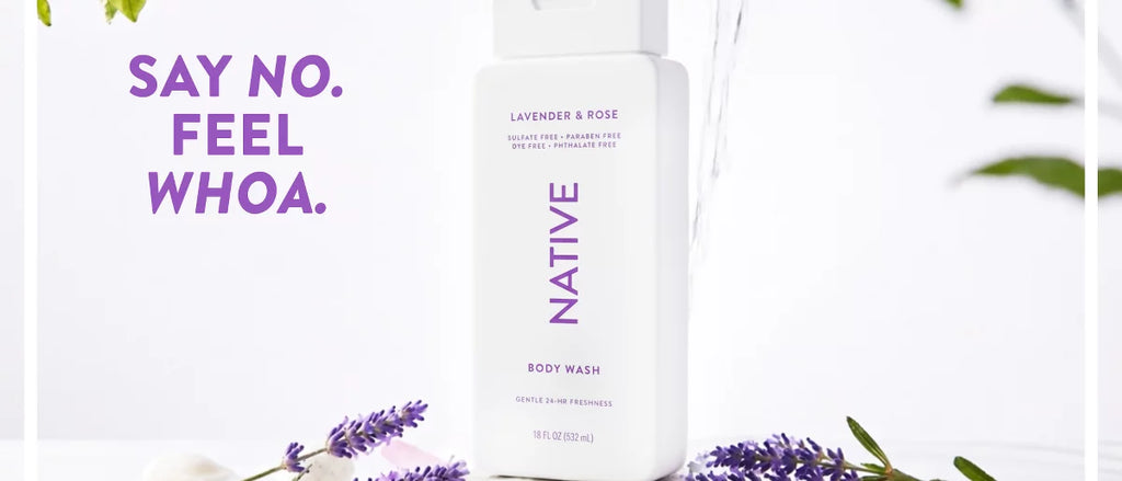 Native Body Wash for Women & Men - Lavender & Rose - Sulfate Free - 18 fl oz