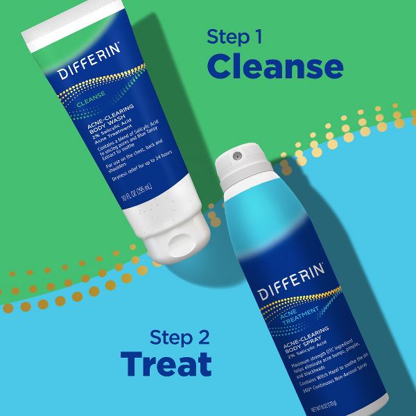 Differin Acne-Clearing Body Spray, 2% Salicylic Acid Acne Treatment - Unscented - 6oz