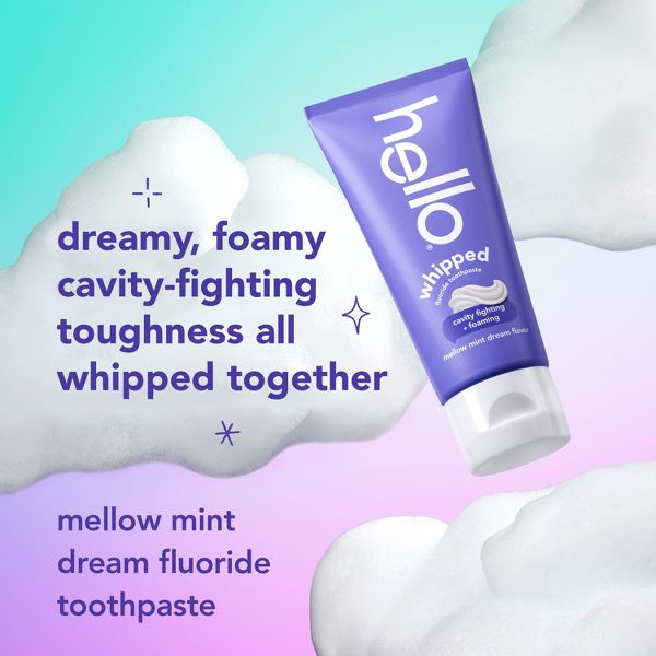 hello Whipped Minty Foam Fluoride Toothpaste - Mellow Mint Dream - 4oz