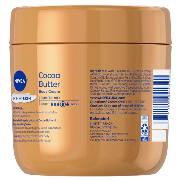 NIVEA Cocoa Butter Body Cream for Dry Skin - 16oz