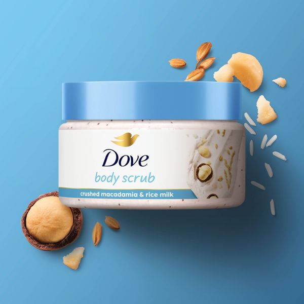 Dove Beauty Mini Body Scrub - Crushed Macadamia & Rice Milk - Trial Size - 3.5oz