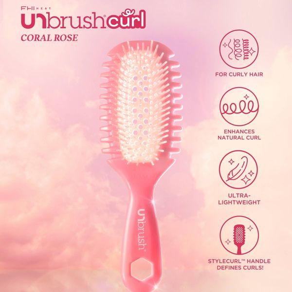 UNbrush Curl Hair Brush - Coral Pink