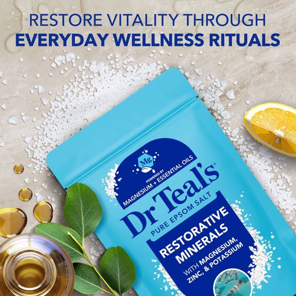Dr Teal's Epsom Salt Magnesium Soak Restorative Minerals with Potassium & Zinc - 3lbs