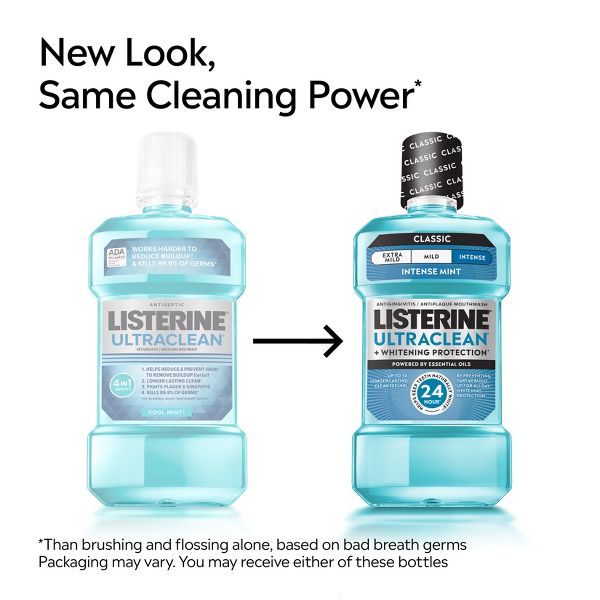 Listerine Ultraclean Tartar Control Antiseptic Intense Mouthwash - Cool Mint - 500ml