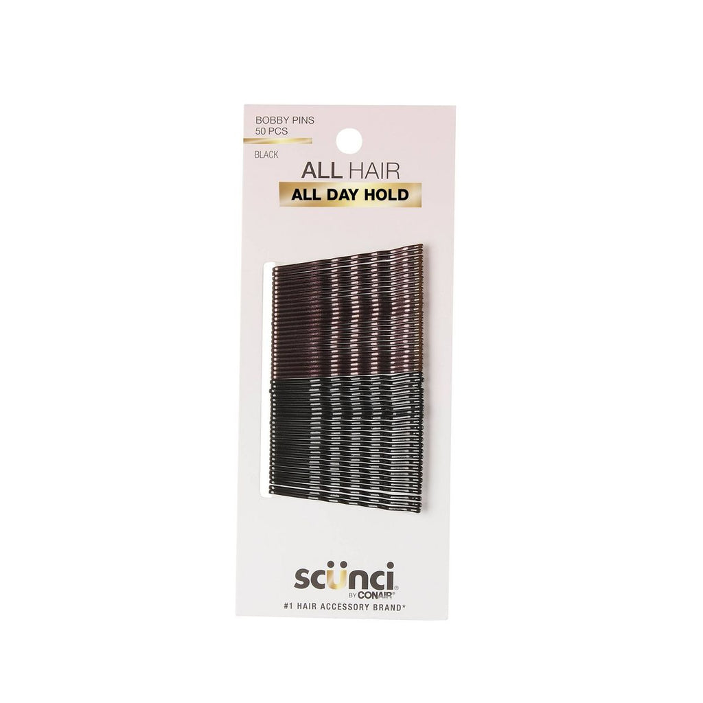scünci Metal Bobby Pins - Black/Dark Brown - All Hair - 50pcs