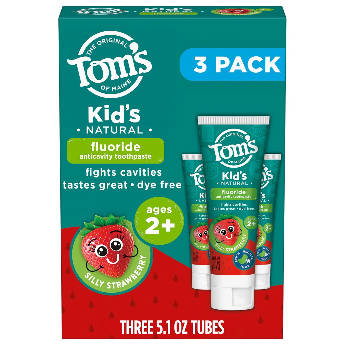 Tom's of Maine Kids Anticavity Fluoride Natural Toothpaste - Silly Strawberry - 5.1oz