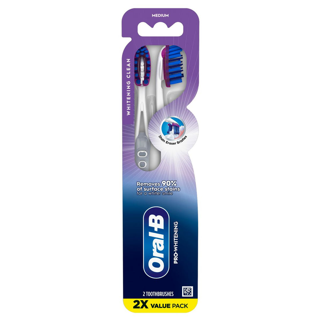 Oral-B Pro-Whitening Toothbrush - Medium - 2ct