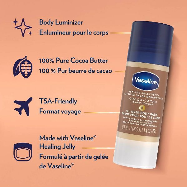 Vaseline Cocoa Shimmer Jelly Stick Cocoa Butter - 1.4oz