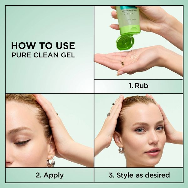 Garnier Fructis Style Pure Clean Extra Strong Hold Hair Gel - 6.8 fl oz