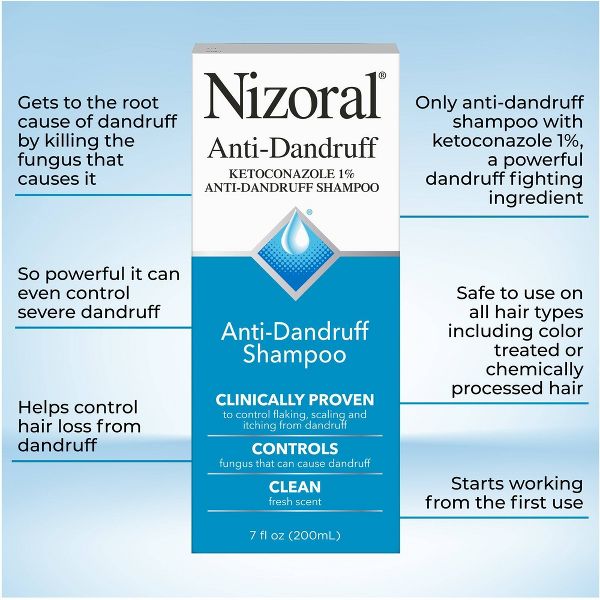 Nizoral 1% Ketoconazole Clean Anti Dandruff Shampoo - Fresh Scent - 7 fl oz
