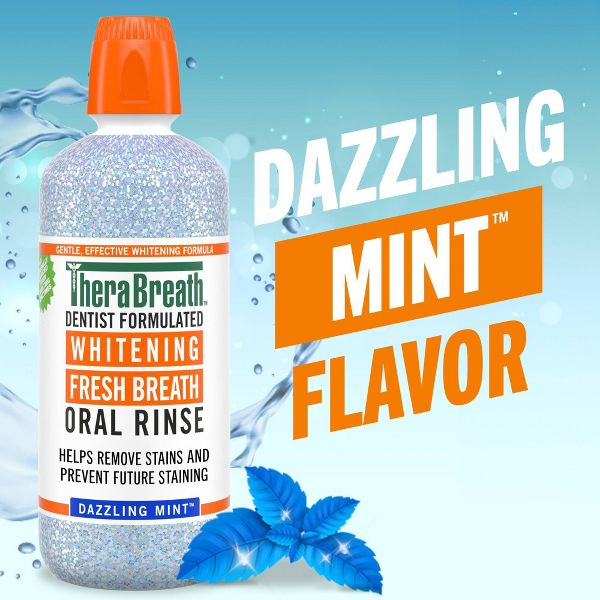 TheraBreath Whitening Mouthwash - Dazzling Mint - 16 fl oz