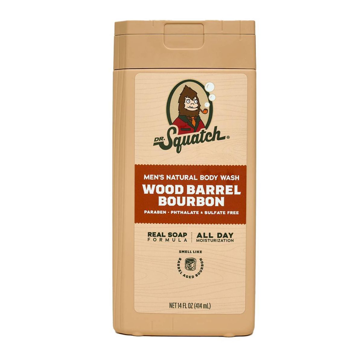 DR. SQUATCH Men's Natural Non-Exfoliating Body Wash - Wood Barrel Bourbon - 14 fl oz