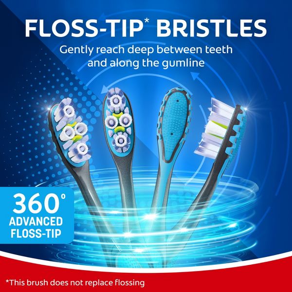 Colgate 360 Advanced Floss-Tip Manual Toothbrush - Soft - 2ct