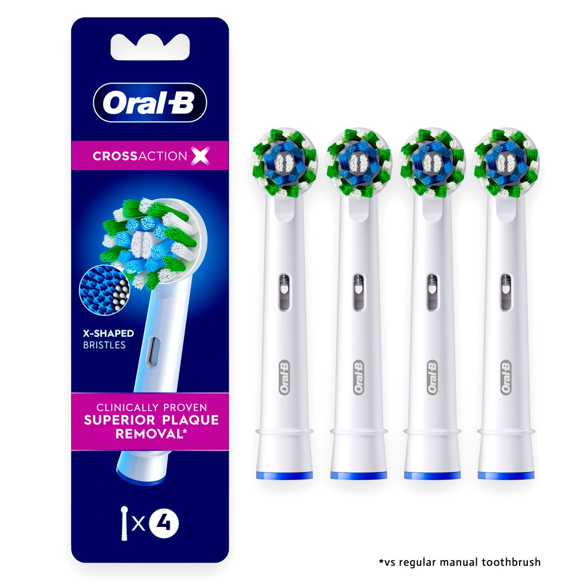 Oral-B Cross Action Electric Toothbrush Replacement Brush Heads - 4ct