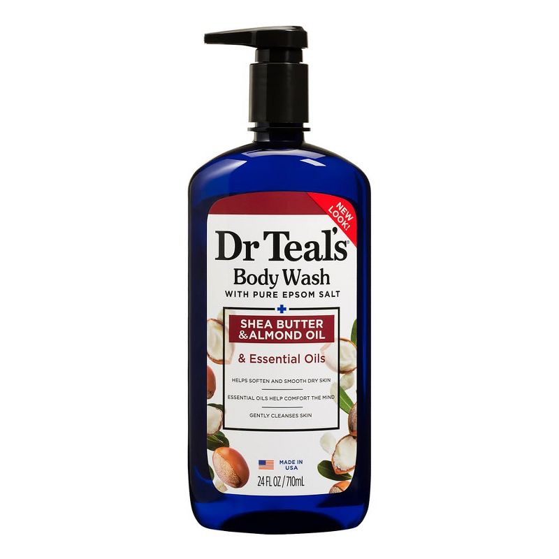 Dr Teals Body Wash with Pure Epsom Salt Shea Butter and Almond Oil Moisturizing Body Cleanser 24 oz