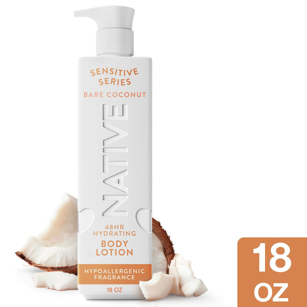Native Sensitive Series 48H Hydrating Body Lotion - Hypoallergenic - Bare Coconut - 18 fl oz