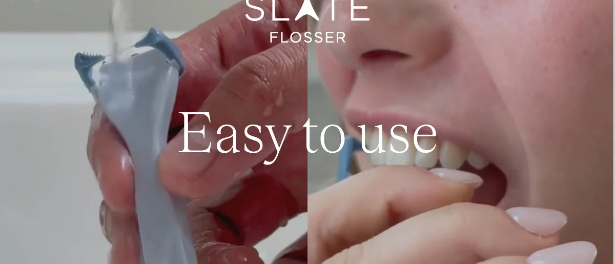 Slate Flosser Mini Flosser with 2 Floss Heads
