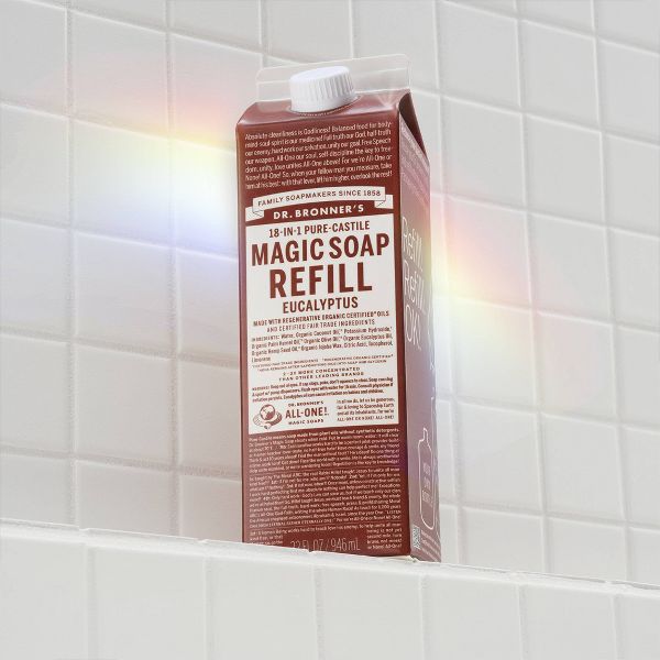 Dr. Bronner's Pure Castile Liquid Soap Bodywash Refill Carton - Eucalyptus - 32 fl oz