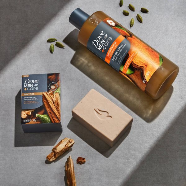 Dove Men+Care Restore Plant Based Body Wash - Sandalwood & Cardamom Oil - 26 fl oz