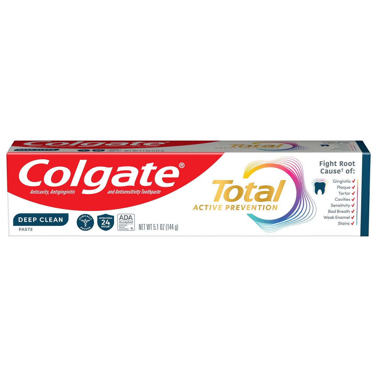 Colgate Total Active Prevention Deep Clean Whitening Toothpaste - Mint - 5.1oz