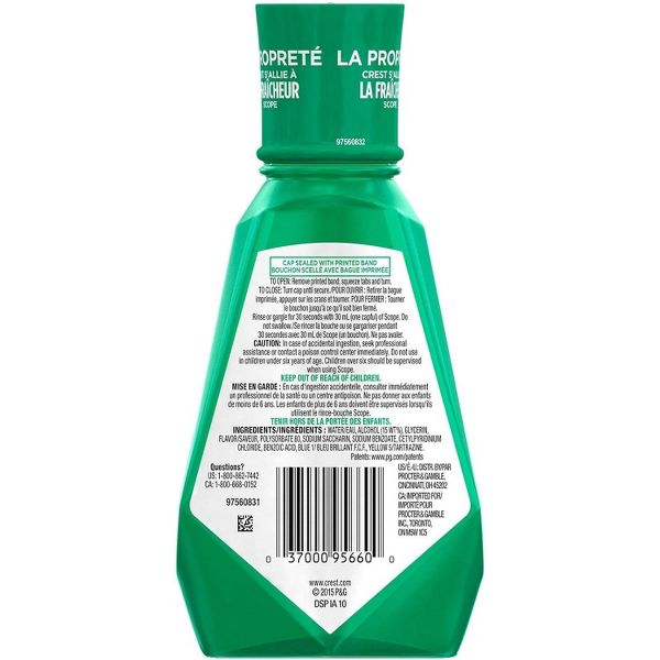 Crest Plus Scope Classic Mint Mouthwash for Fresh Breath and Oral Hygiene Care, 8.45 Oz