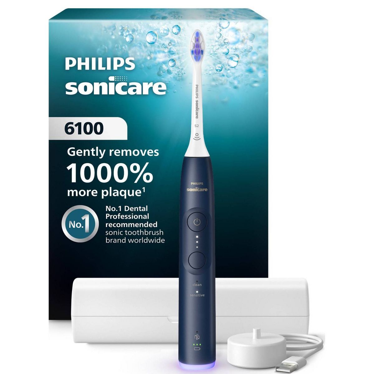 Philips Sonicare 6100 Rechargeable Electric Toothbrush - Navy Blue