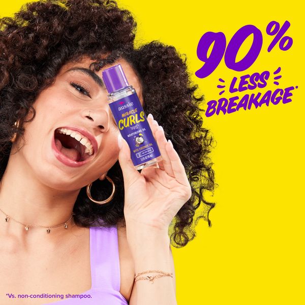 Aussie Miracle Curls Curl-Defining Oil Hair Treatment with Jojoba Oil - 3.2 fl oz
