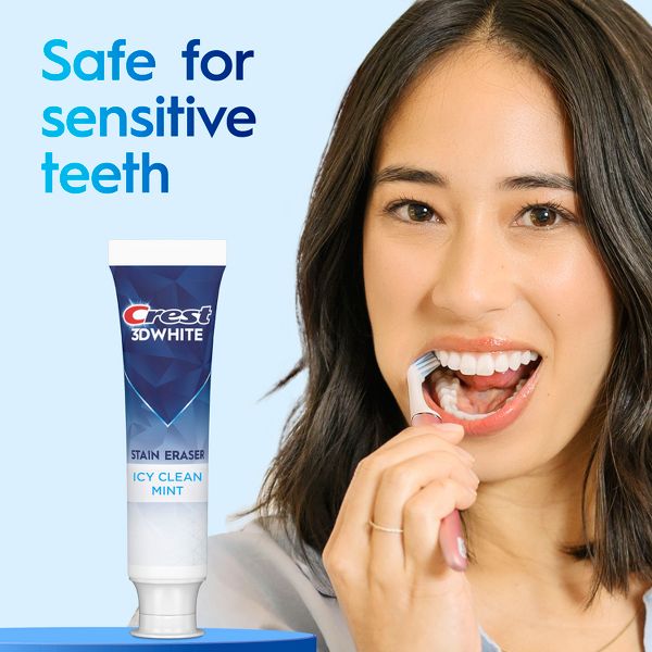 Crest 3D White Stain Eraser Fluoride Toothpaste - Icy Clean Mint - 3.8oz/2pk