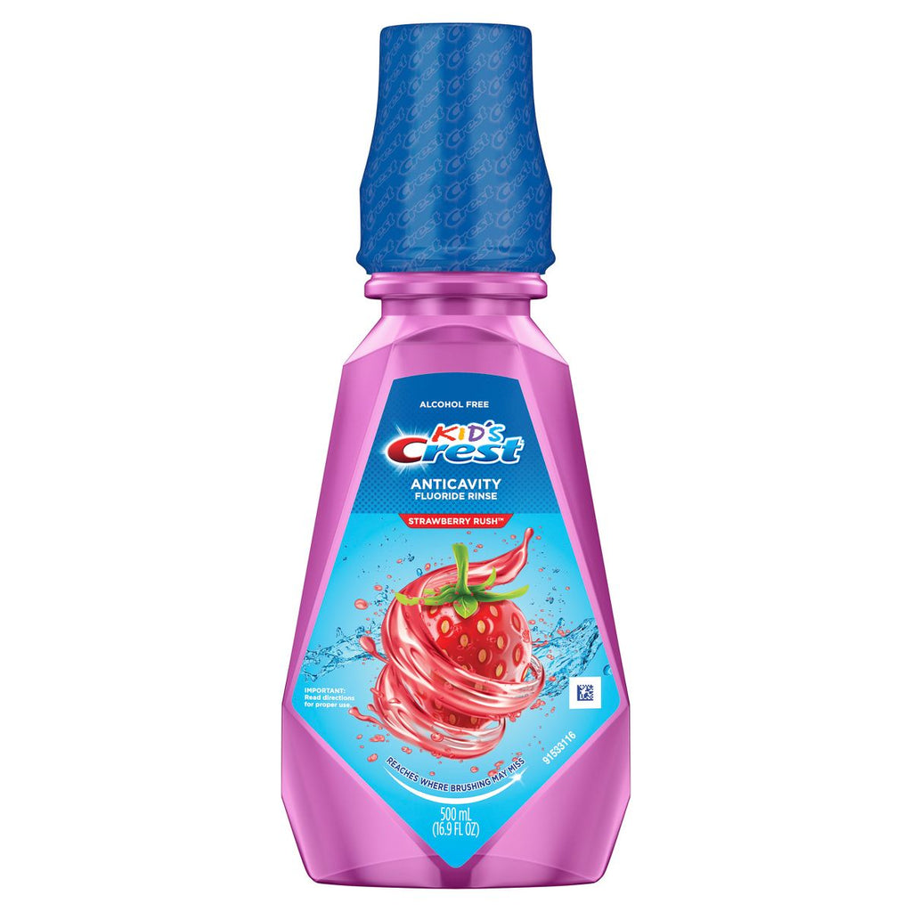 Crest Kids' Anticavity Alcohol Free Fluoride Rinse - Strawberry Rush - 16.9 fl oz