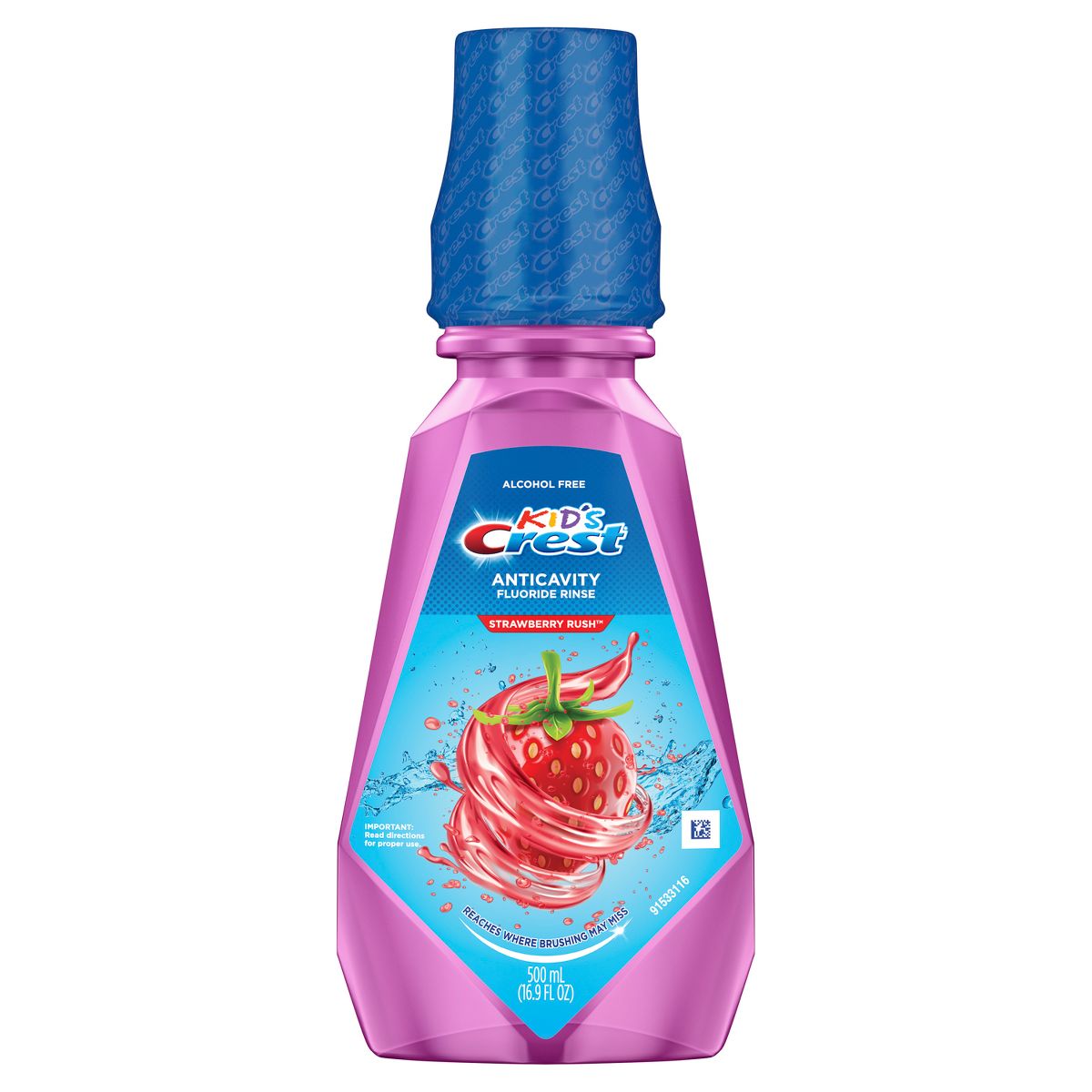 Crest Kids' Anticavity Alcohol Free Fluoride Rinse - Strawberry Rush - 16.9 fl oz
