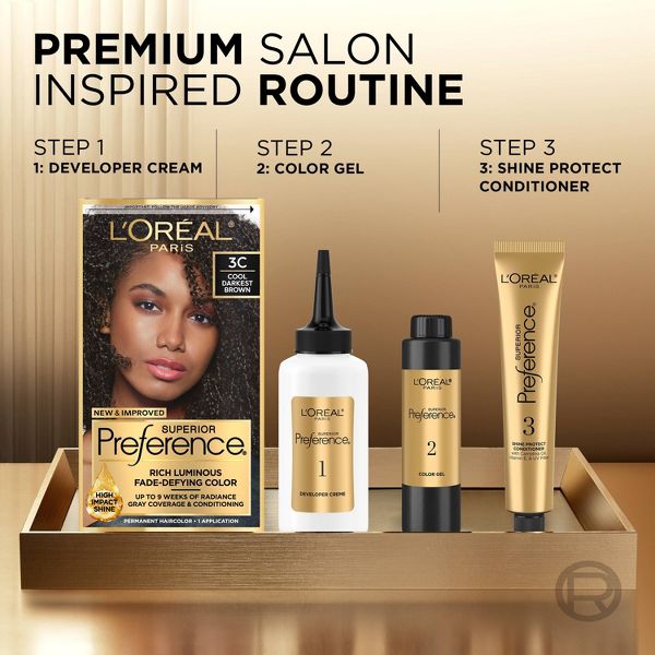 L'Oreal Paris Superior Preference Fade-Defying Color + Shine System - 6.5 fl oz - 7 Dark Blonde - 1 kit