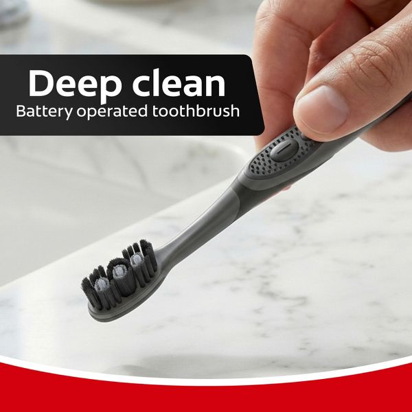 Colgate 360 Vibrate Charcoal Battery Powered Electric Toothbrush - Soft - Black