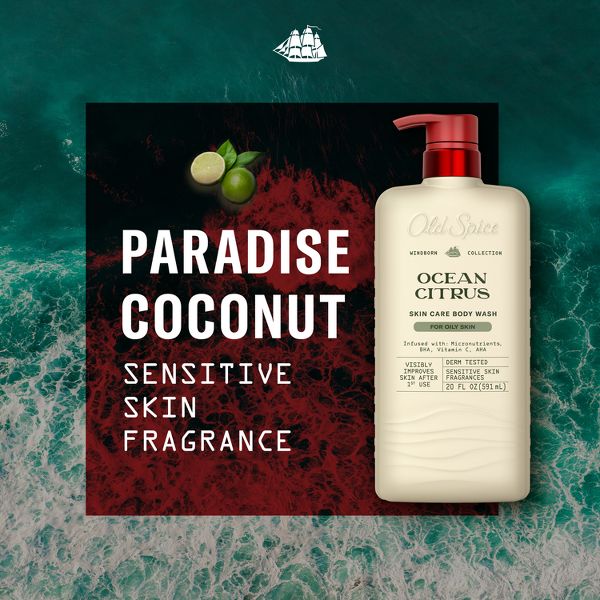 Old Spice Windborn Collection Men 's Body Wash for Oily Skin - Ocean Citrus - 20 fl oz