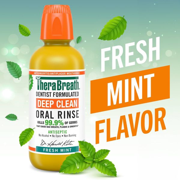 TheraBreath Deep Clean Mouthwash - Fresh Mint - 3oz