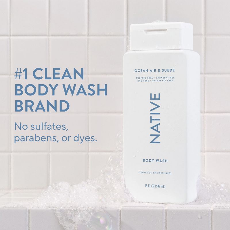 Native Body Wash Ocean Air & Suede - 18fl oz