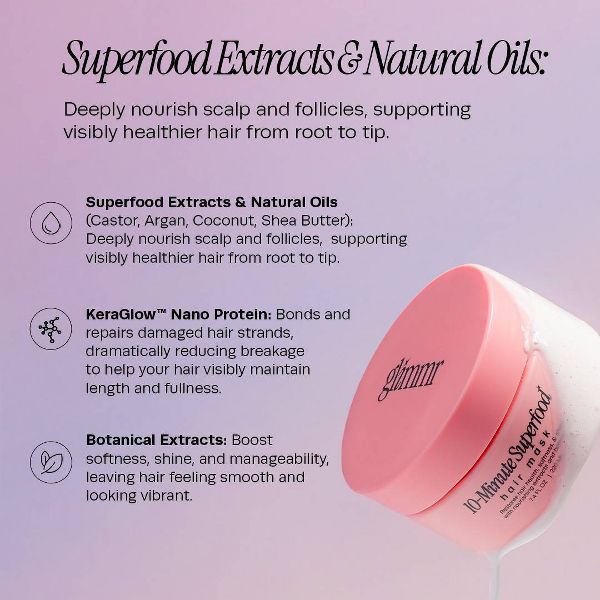 Glimmr 10-Minute Superfood Hair Mask - 7.43 fl oz