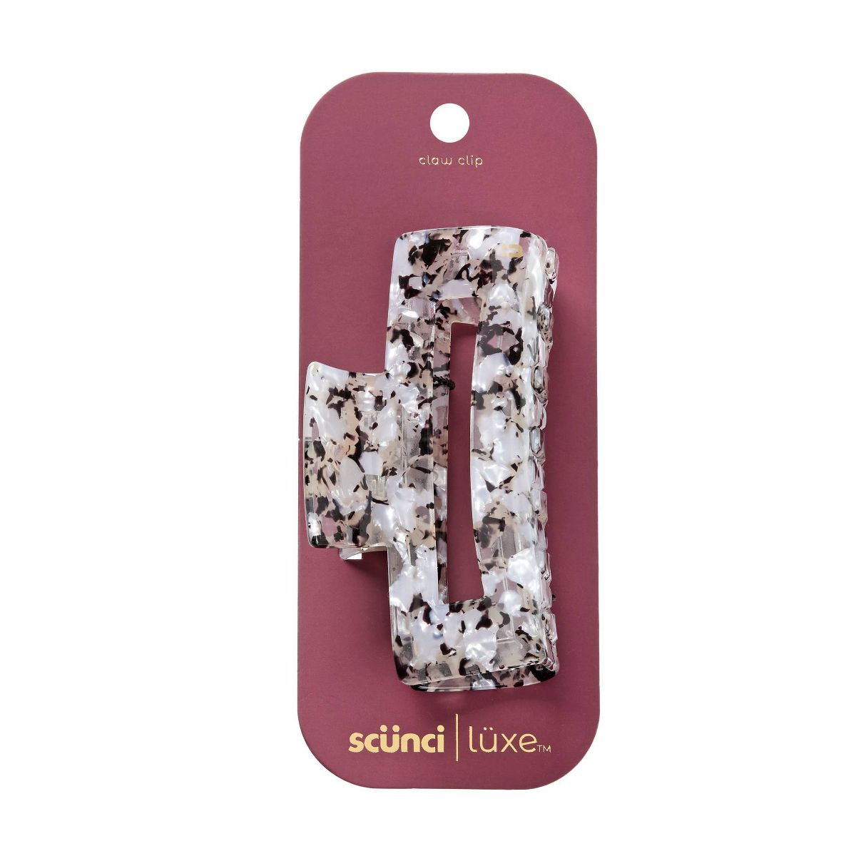 scünci | lüxe Acrylic Open Cut Rectangle Claw Clip - Tort