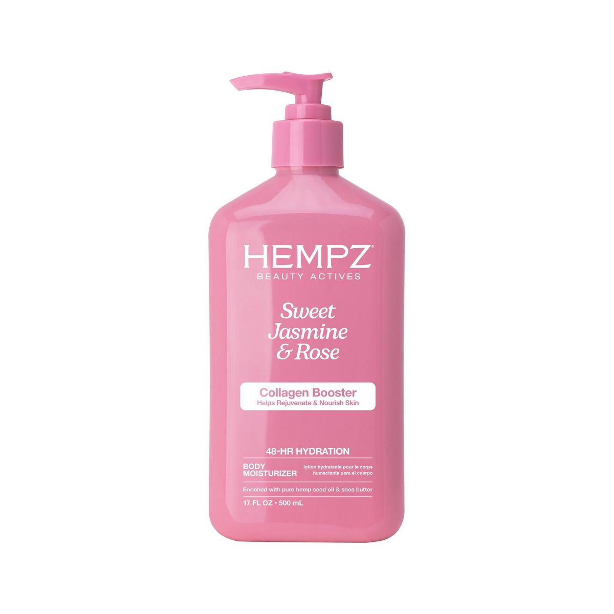 Hempz Beauty Actives Body Lotion with Rejuvenating & Nourishing Collagen Booster - Sweet Jasmine & Rose - 17 fl oz
