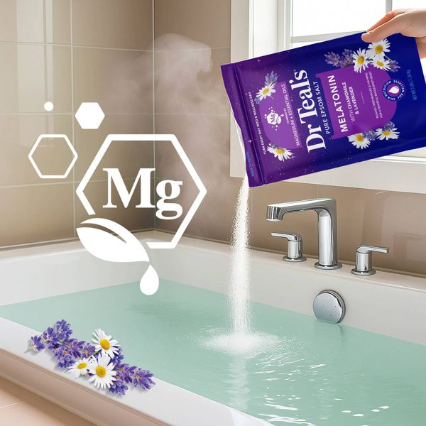 Dr Teal's Epsom Salt Magnesium Soak - Sleep Blend with Melatonin, Lavender & Chamomile - 3lbs