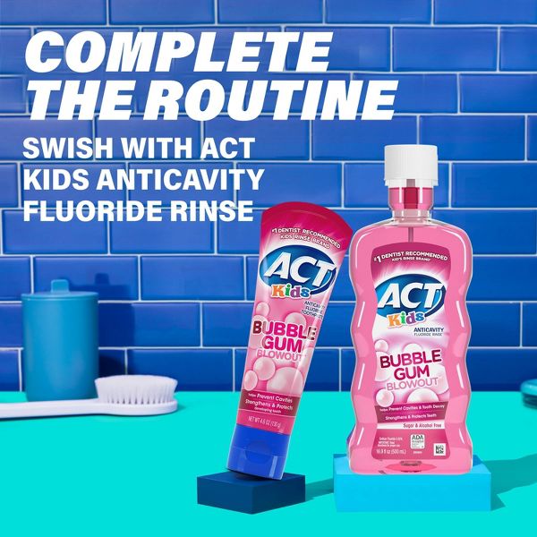 ACT Kids Bubblegum Fluoride Tarter Control Anticavity Toothpaste - 4.6 fl oz