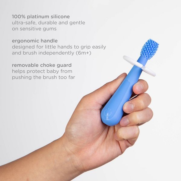 Ubbi Grow with Me 3 Stage Toothbrush Training Set, Polaris Blue