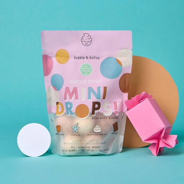 Dabble & Dollop Mini Bath Bombs - Sweet Treat - 12ct/0.8oz