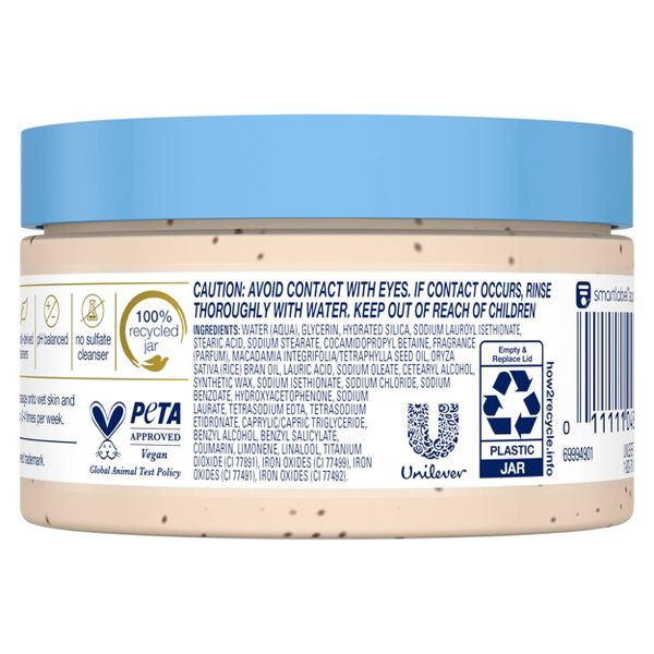 Dove Beauty Mini Body Scrub - Crushed Macadamia & Rice Milk - Trial Size - 3.5oz