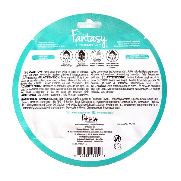 Fantasy by Masque Bar Hydrating Cat Sheet Facial Mask - 21ml