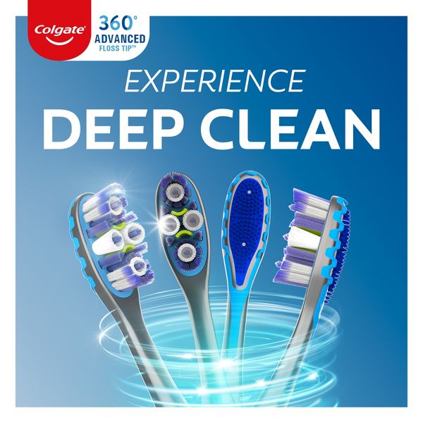 Colgate 360 Advanced Floss-Tip Manual Toothbrush – Medium - 1ct