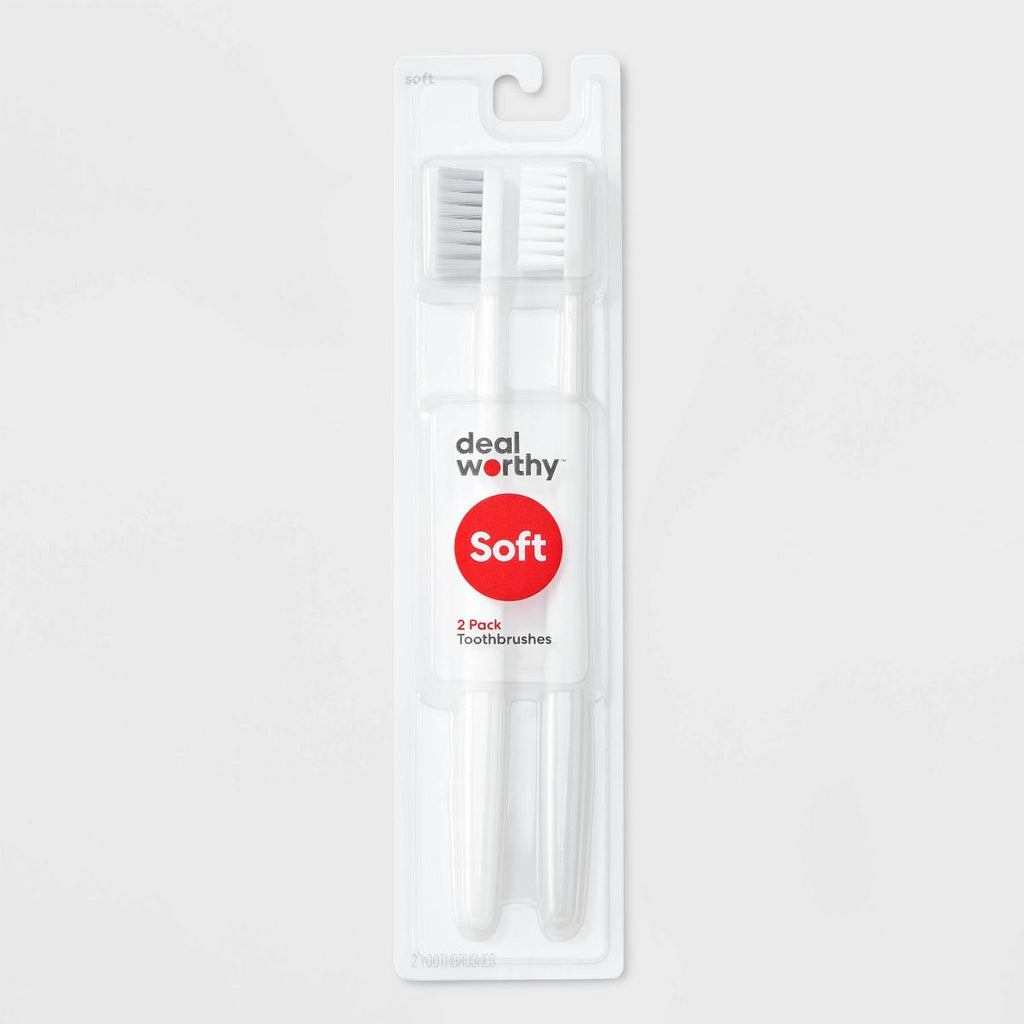 T&T Manual Toothbrush Soft - 2ct - White - Dealworthy™